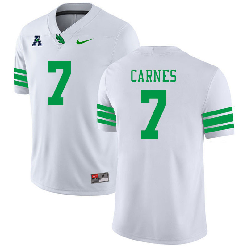 #7 Dalton Carnes North Texas Mean Green College Football Jerseys Stitched-White